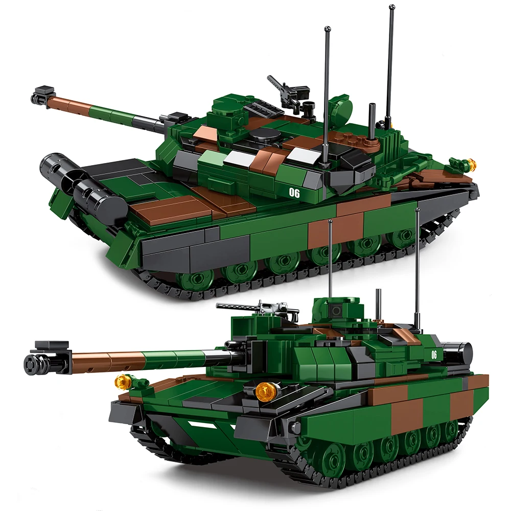 

Military Tank Series Leclerc Type 10 Main Battle Tank Soldier Police Building Blocks WW2 Bricks Army Kids Children Toys Gifts