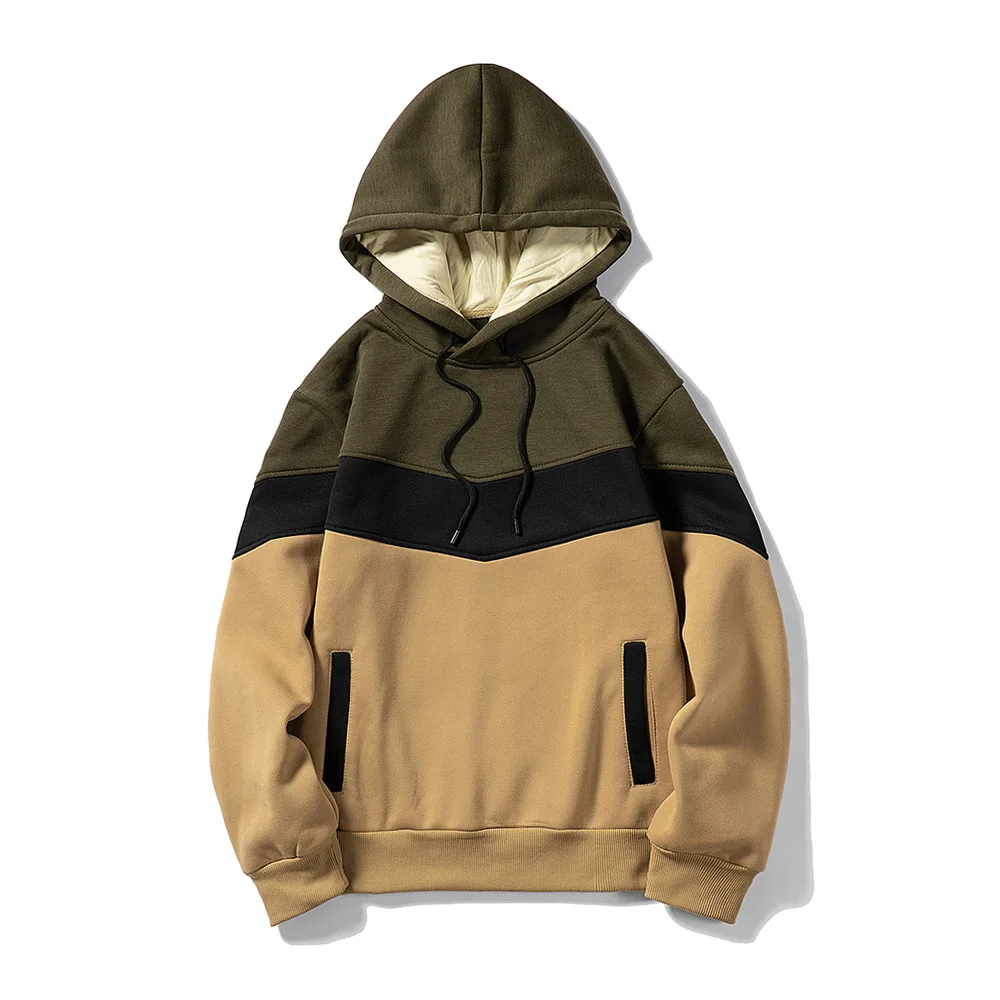 

New Men's Hoodies Sweatshirt 3-color Patchwork Autumn Winter Fashion Casual Outdoor Sports Jogging Fitness Sportswear Tracksuit