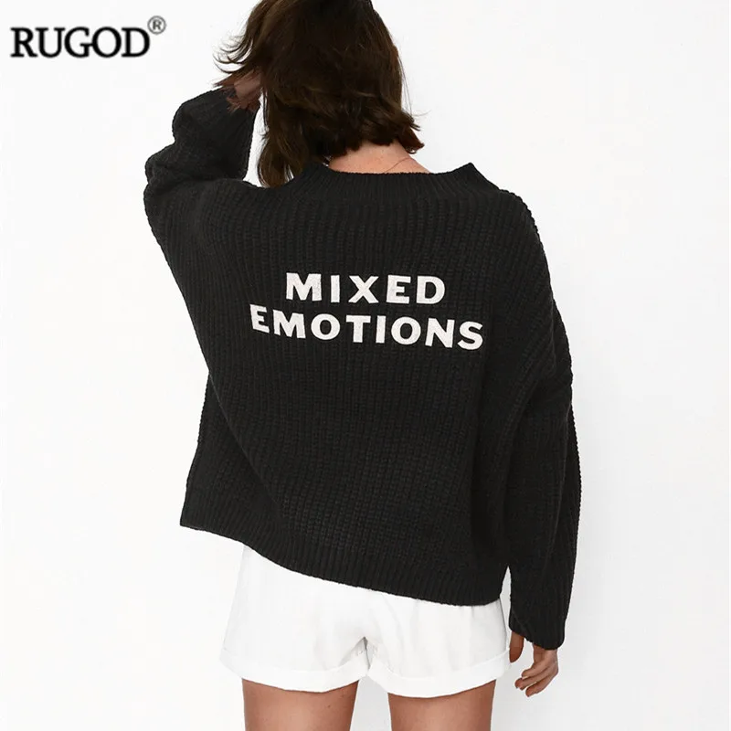 

Женский короткий кардиган с вышивкой RUGOD, вязаный кардиган с v-образным вырезом и длинным рукавом, модный элегантный осенний кардиган