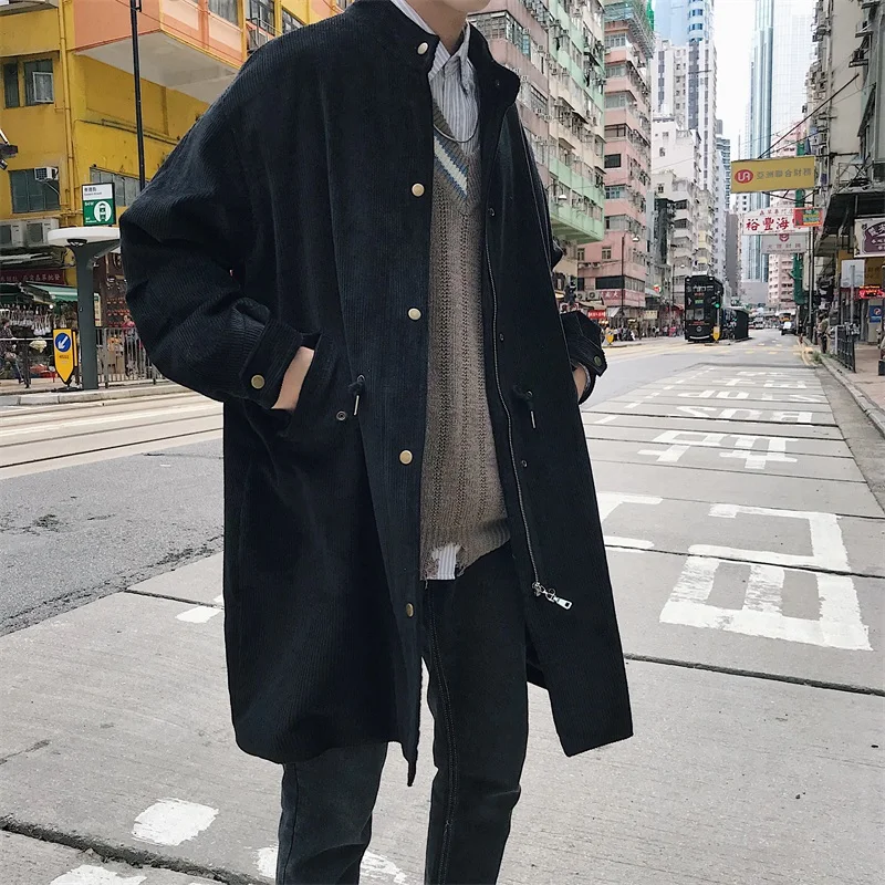 VOGUELEO/2019 новый стиль модный утолщенный вельветовый Тренч полный Повседневный