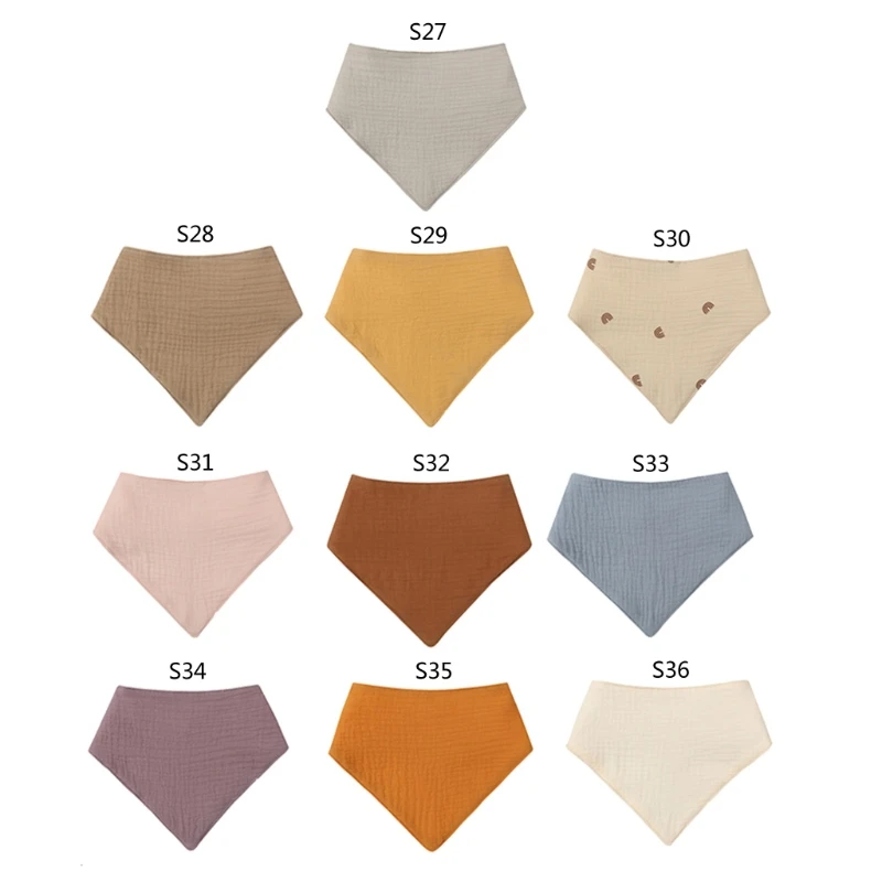 

Baby Feeding Drool Bib Solid Color Snap Button Saliva Towel Soft Cotton Triangle Burp Cloth for Newborn Toddler