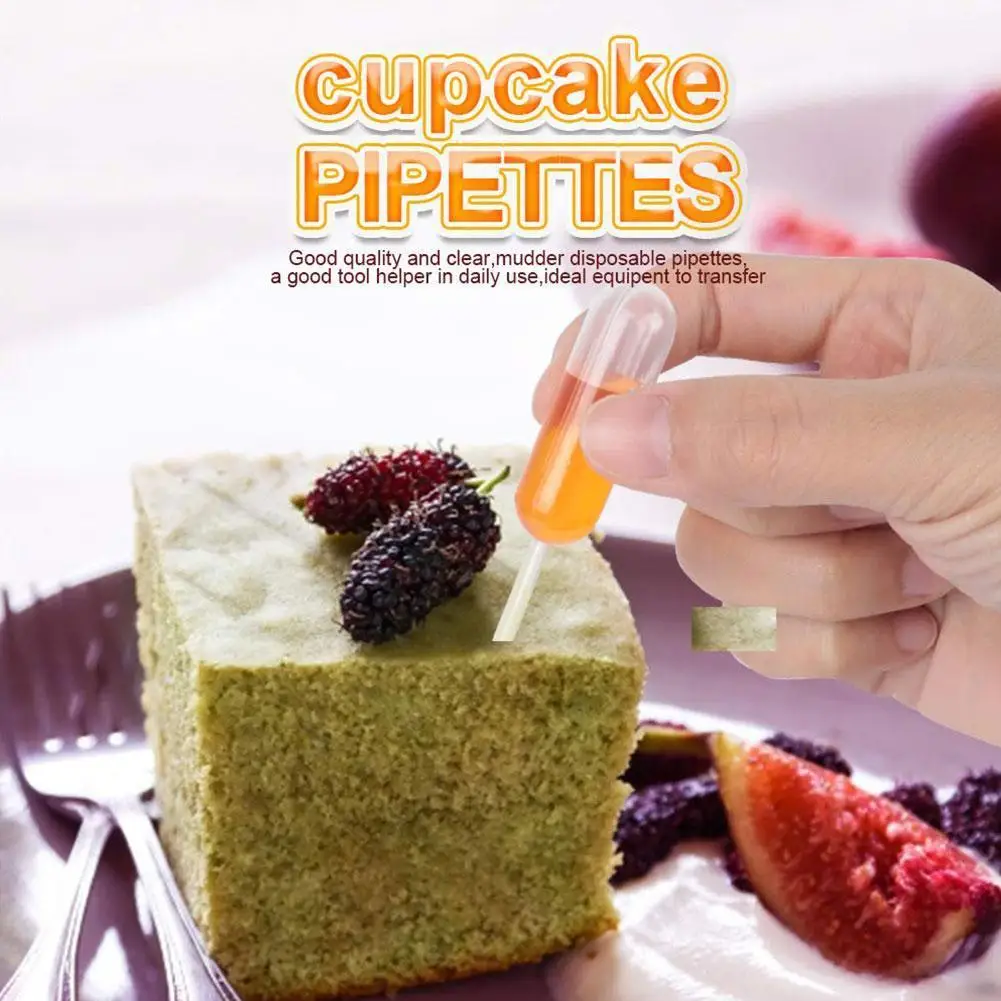 

50pcs/Set Ice Cream Jelly Milkshake Droppers Pipette Cupcake Dropper Baking Straw Mousse Macaron Tools Straw Disposable G8J1