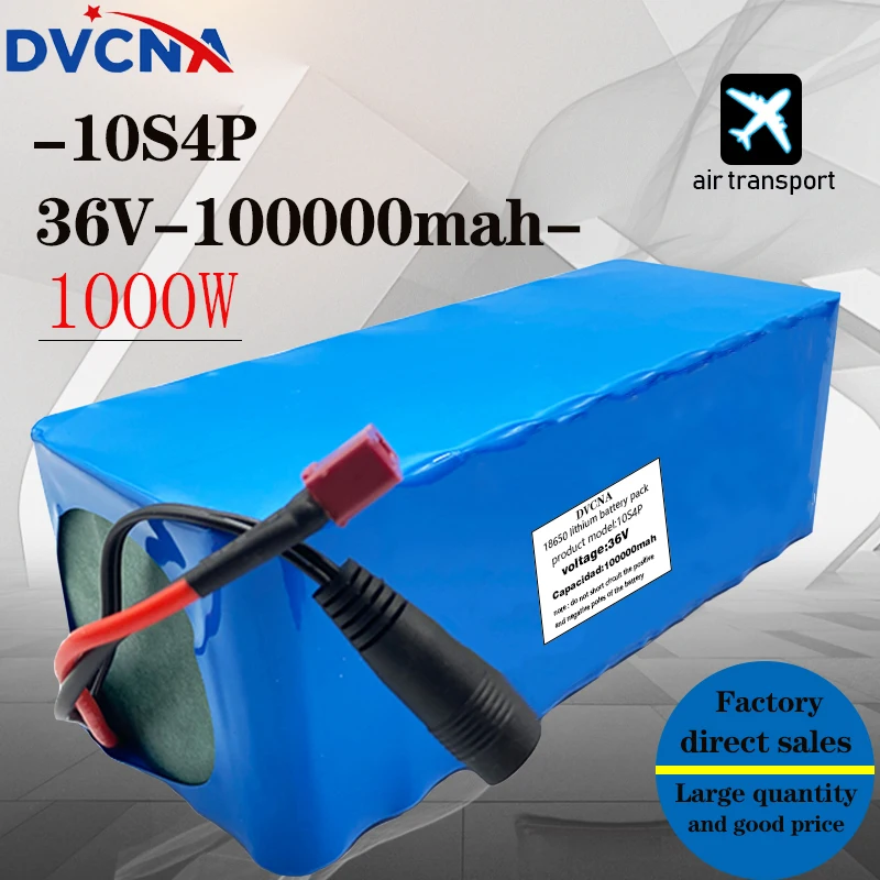 

Оригинальный аккумулятор 36 В 10S4P 100Ah 1000 Вт, аккумулятор высокой мощности 42 в 100000 мАч Электрический велосипед Ebike BMS