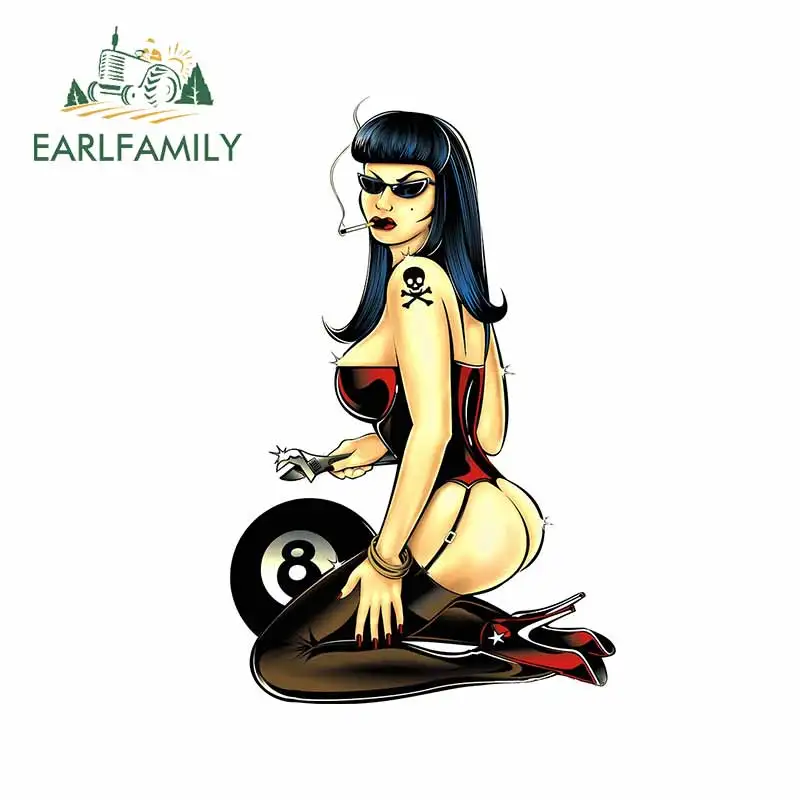 EARLFAMILY 13 см x 8 4 для Яркое Красное платье девушка наклейка на бампер аниме