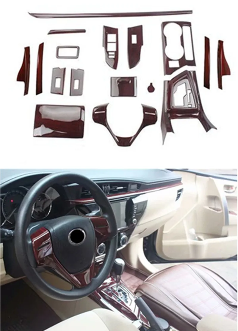 1 партия автомобильные наклейки из АБС-пластика Глянцевая текстура дерева