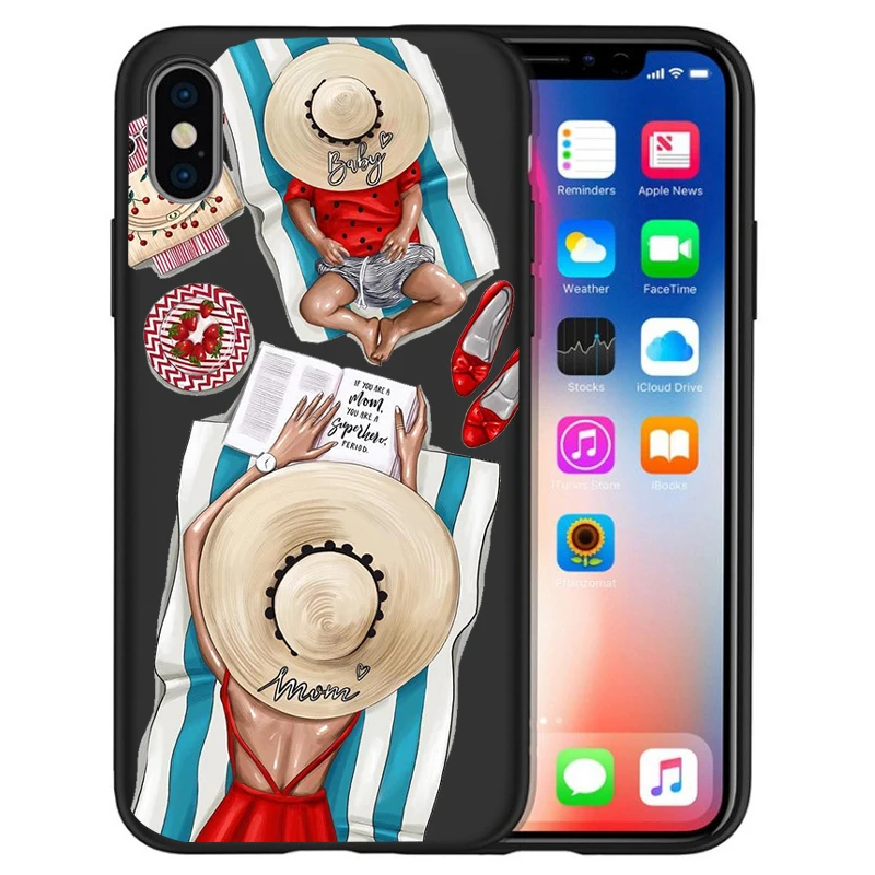 Модный чехол для телефона Super Mom baby girl для iPhone 11 Pro Max XS Max XR X 8 6S 7Plus 5s черный мягкий силиконовый чехол для телефона Etui - Цвет: 11