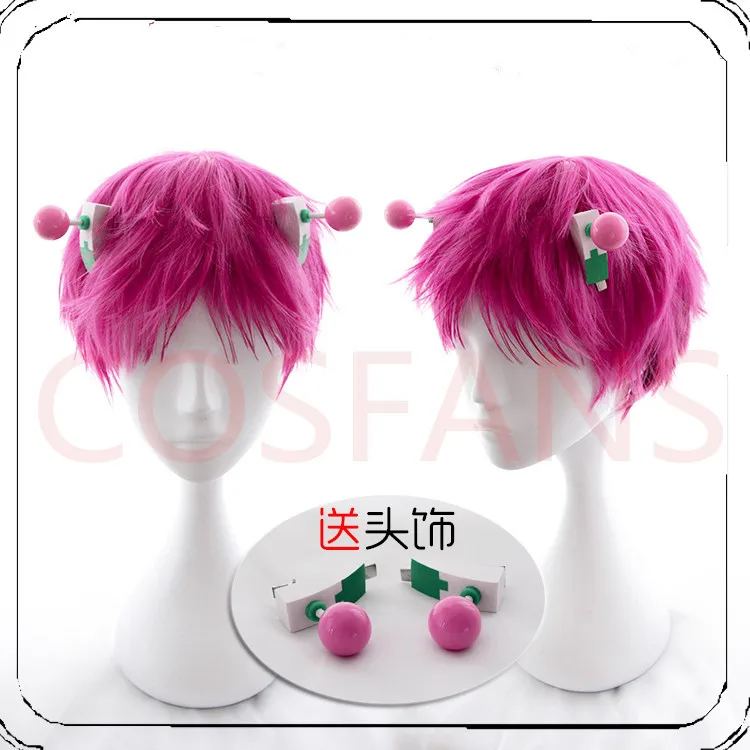Аниме разрушительная жизнь Saiki K. Косплей парик очки Kusuo Короткие Розовые