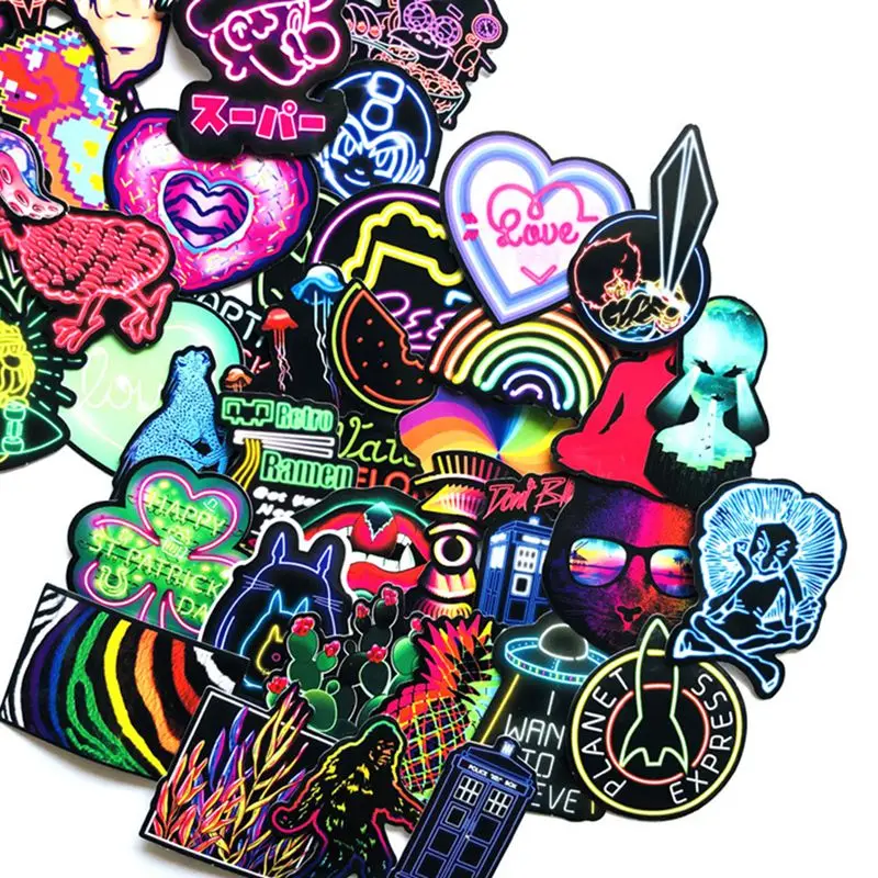 50/75 шт неоновый светильник наклейки подарки игрушки для детей аниме животные