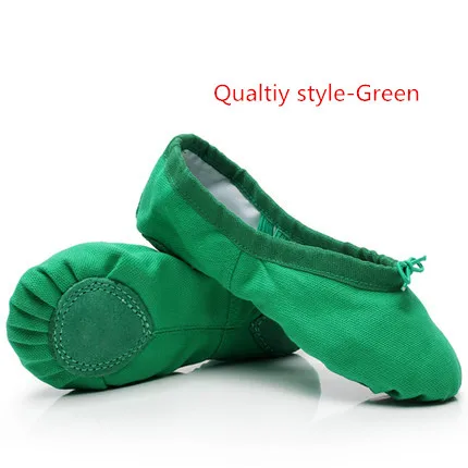Green Quality style Розовые, синие, розовые, красные, черные, белые, зеленые балетки для девушек, женские балетки для йоги, Zapatos De Punta De Ballet Zapatillas De Ballet - Цвет: Green Quality style
