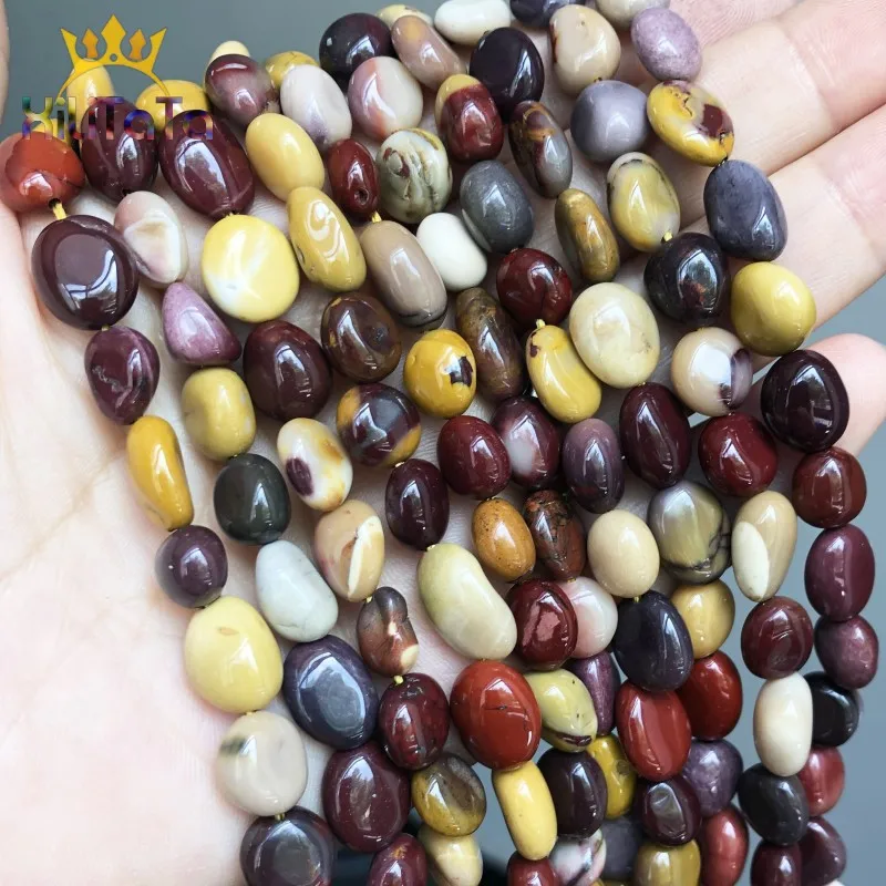 8-10mm Irregular Natural Mookaite Jaspers Loose Spacer Beads For Jewelry Making DIY Bracelet Earrings Necklace Accessories 15'' |