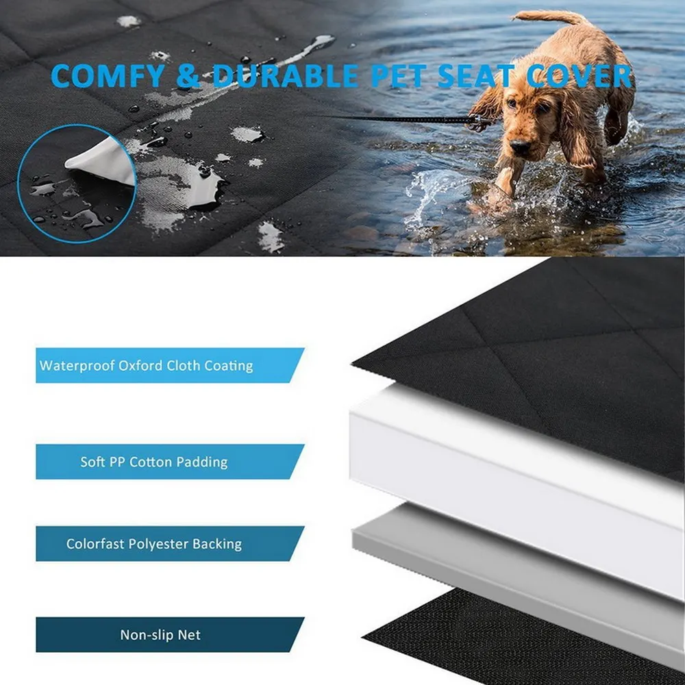 

137X147CM Waterproof Car Seat Cover Multipurpose Pet Dog Travel Mat with Zipper Pocket Oxford Cushion Car Interior Accessories