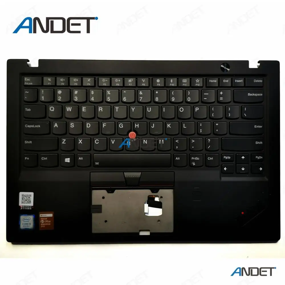 

Original for Lenovo ThinkPad X1 Carbon Gen 6th 20KH-20KG Palmrest Cover Upper Case + US Keyboard Backlit 01YR573 01YU651
