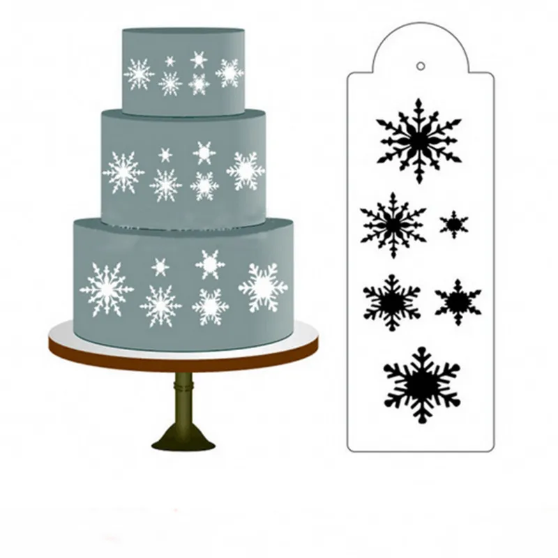 1 шт. Снежинка многоразовые трафареты аэрограф живопись на холсте торт