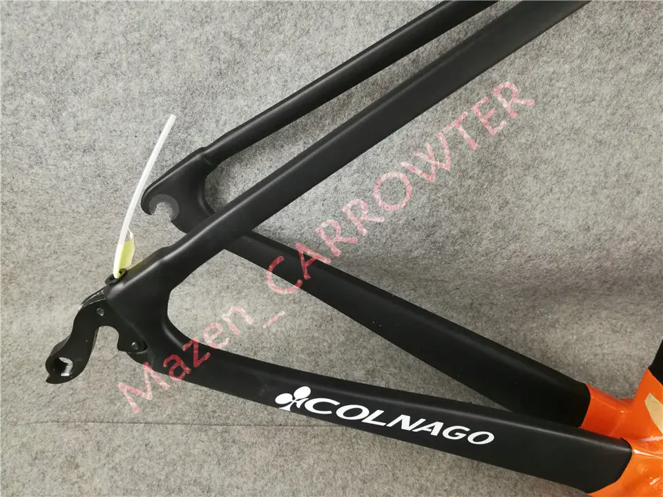Оранжевый черный T1100 UD матовый-глянцевая Colnago C64 дороги углерода рамы велосипеда комплект с 48/50/52/54/56 см 12 видов цветов для выбора