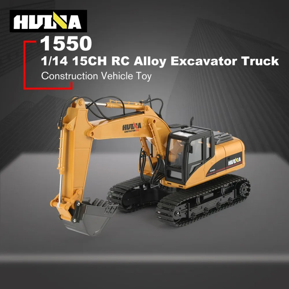 HuiNa 1550 RC Гусеничный автомобиль 15CH 2,4G 1:14 RC металлический экскаватор зарядка 1:12 RC автомобиль с батареей RC сплав экскаватор RTR для детей