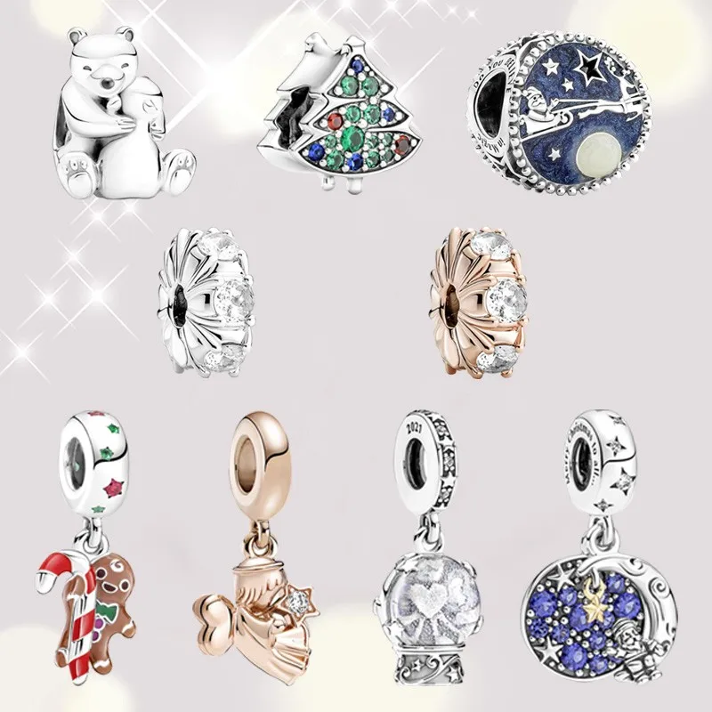 

2021 Winter New S925 Sterling Silver Star Picker Galaxy Moon Snowball Angel Pendant Female Original Diy Jewelry Gift