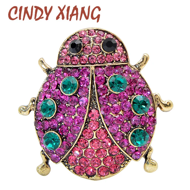 CINDY XIANG Стразы Божья коровка Броши маленькие милые насекомое булавка брошь