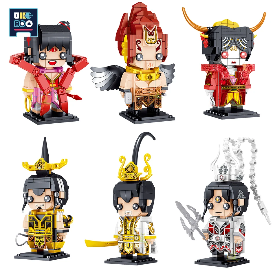 

UKBOO Chinese Myths and legends Classic hero Monkey King Model Building Blocks City DIY Dolls Bricks Figures Toys For Children