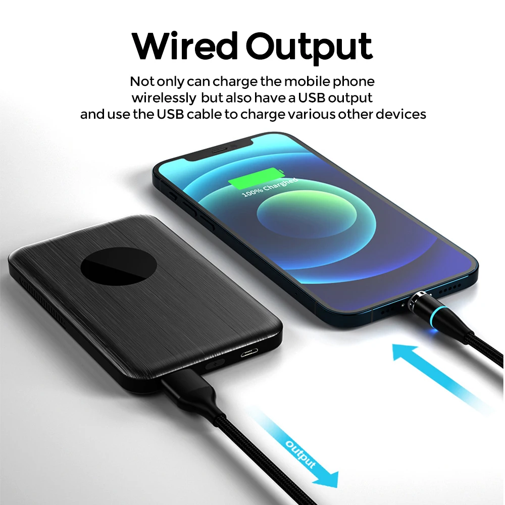 

YKZ Magnetic Wireless Power Bank 4000mAh Universal External Battery Mobile Phone Wireless Magsafing Magnet Powerbank