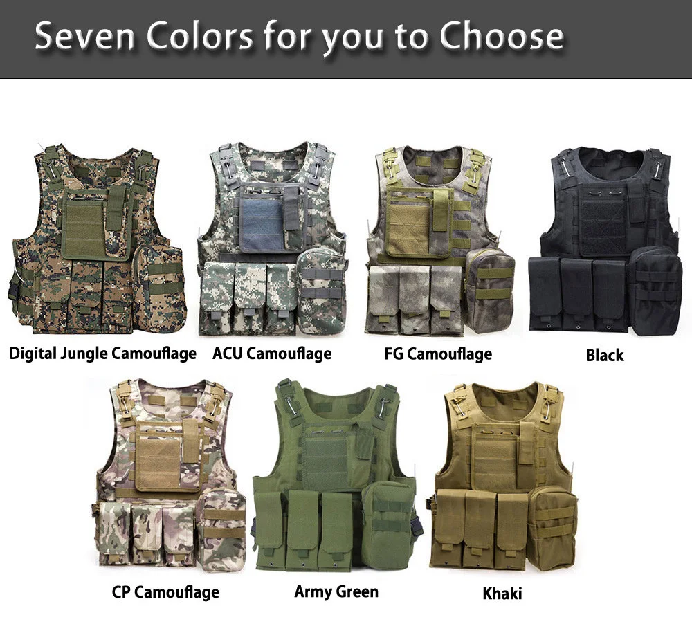 

Tactical Vest Multi-pocket SWAT Army CS Hunting Vest Camping Hiking Accessories