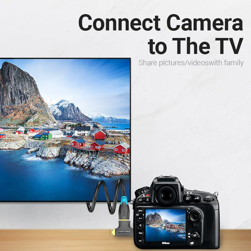 Vention Micro HDMI адаптер Mini 2 в 1 Папа-мама преобразователь кабельного разъема для