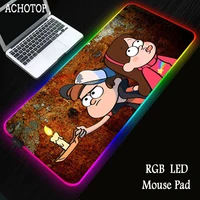 gravity fall led light gaming mouse pad rgb large keyboard computer carpet desk mat pc game mouse pad xxl pads gamer accessories