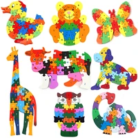 3d animals puzzle dinosaur jigsaw brain game children learning educational toys letters numbers wooden puzzles jigsaw for kids