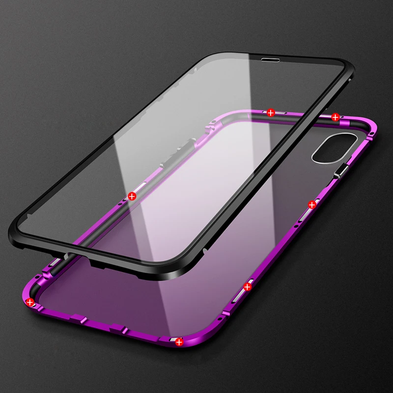 Полный корпус 360 Защитный Магнитный чехол для iPhone 11 Pro 11Pro ProMax Max XS Max XR X 7 8 Plus iPhone7 iPhone8 чехол стекло чехлы