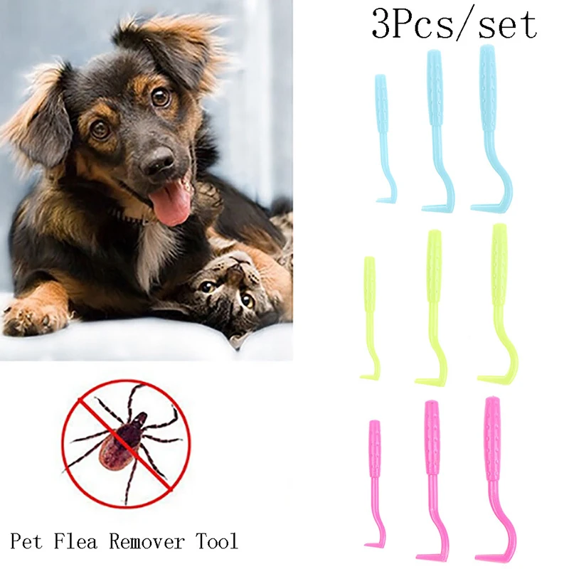 

3pcs 3 Colors Fleas Lice Twister Hook Tools Dog Cat Pet Cleaner Pet Supplies Tick Remover Tool Tweezers Puppies Drop Shipping