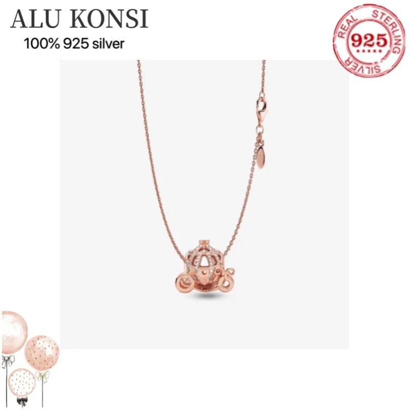

Hot Sale high quality 100% 925 Sterling Silver Fit Original pan necklace For Women temperament luxury DIY Jewelry wedding gift