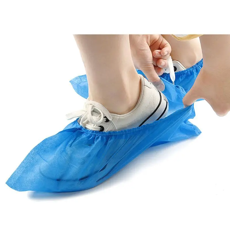 

2021 New 100Pcs Disposable Shoe Covers Non-woven Protection Overshoes Dustproof Shoecover