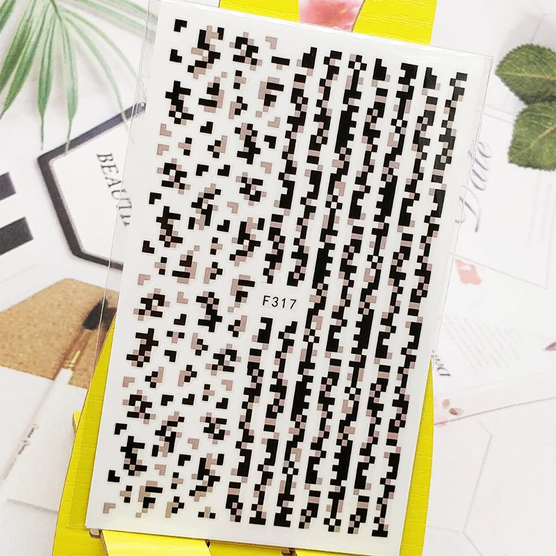 3D наклейки для ногтей мозаика кодовый дизайн украшения s из фольги обертывания