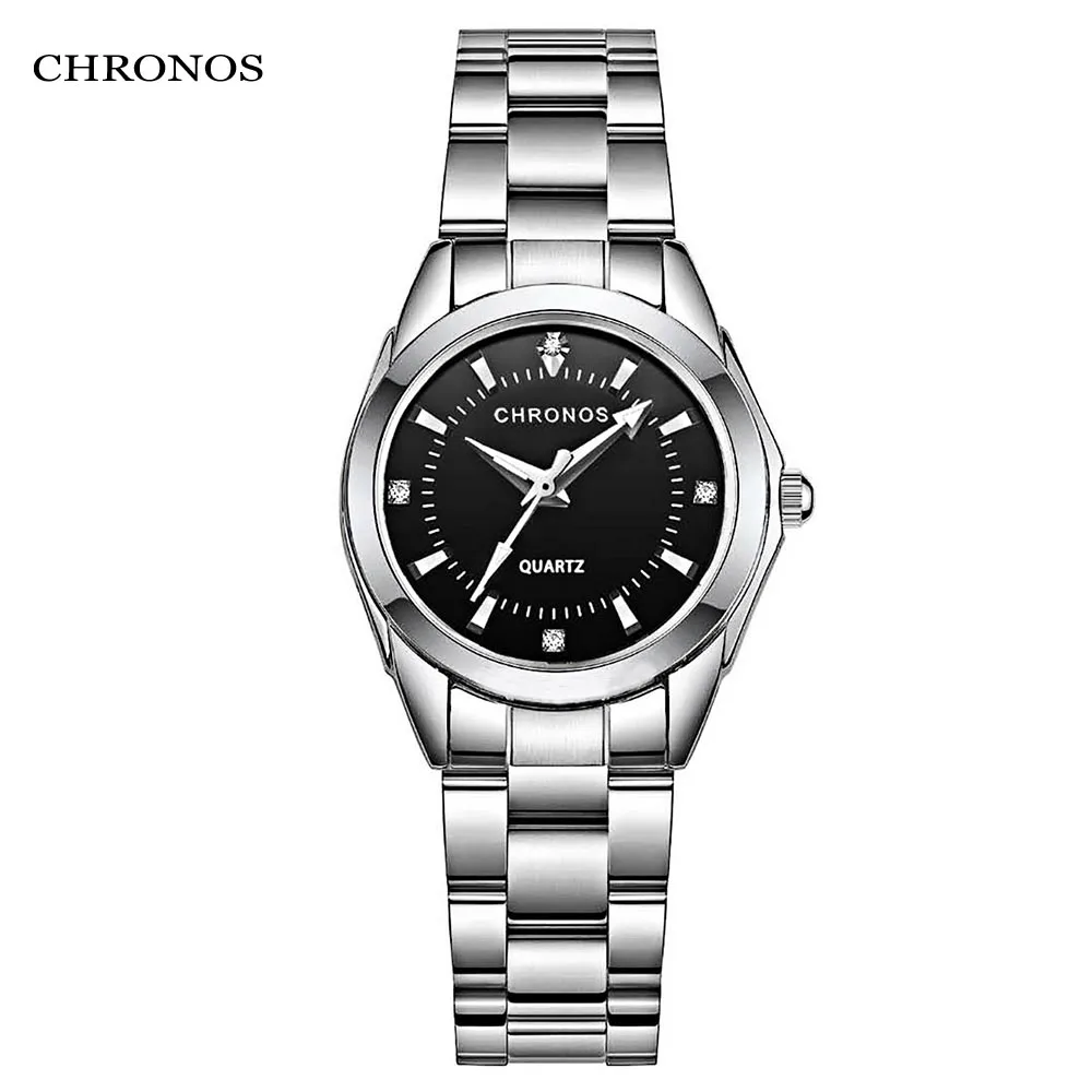 

CHRONOS Women Luxury Rhinestone Stainless Steel Quartz Watches Ladies Business Watch Japanese Movement Relogio Feminino CH23