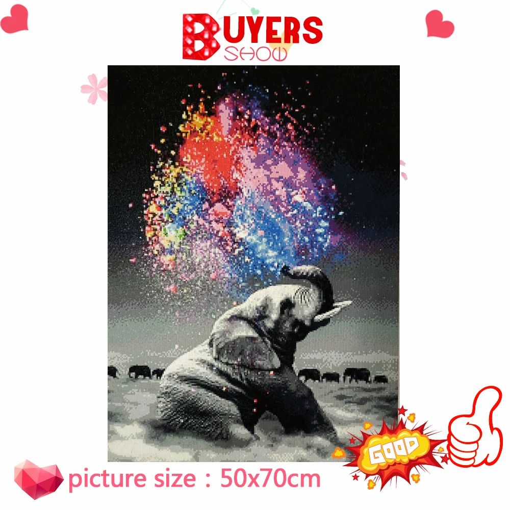 Набор для алмазной живописи 5D вышивки слоном крестиком алмазная картина Dotz