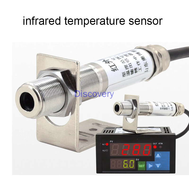 Online Infrared Thermometer 4-20mA Infrared Temperature Sensor Transmitter Probe High Temperature Industrial Contactless