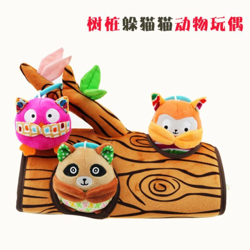 

Colorful Cute Baby Plush Rattle Toy Plant Tree Stump Animal Plush Toy BB Bell Hand Ring Early Learning Education Doll Toy