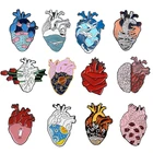 Эмалированная брошь с анатомическим сердцем, медицинская брошь в форме сердца и неврология для докторов и медсестер, Подарочный значок