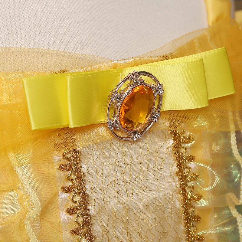 Children Clothing Golden Cosplay Clothes Tulle Gowns Eveving Party Princess Dress 5-14Year Teen Costume | Детская одежда и обувь