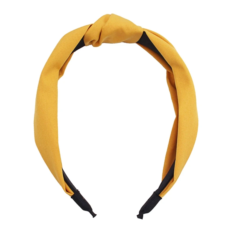 

Solid Color Knot Headbands For Women Simple Fabric Girls Hairband Women Hair Accessories Wide Side Hair Band