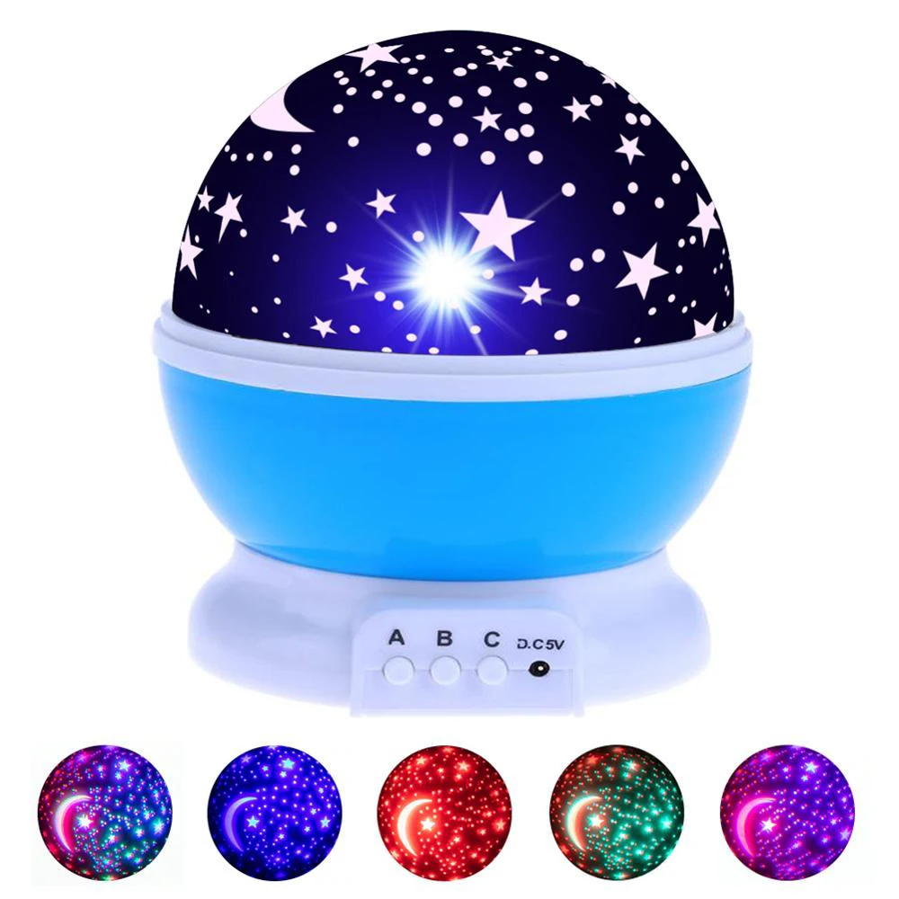 LED Projector Star Moon Galaxy Night Light For Children Kids Room Sky Rotating Bedroom Decor Nursery Nightlight Baby Lamp