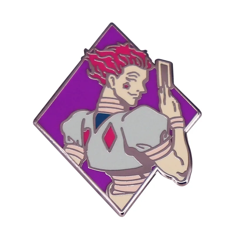 

1 Pcs Kawaii Anime Hunter X Hunter Hisoka Enamel Brooch Pins Magician Metal Badges for Backpack Clothing Bag Figure Toys Gifts