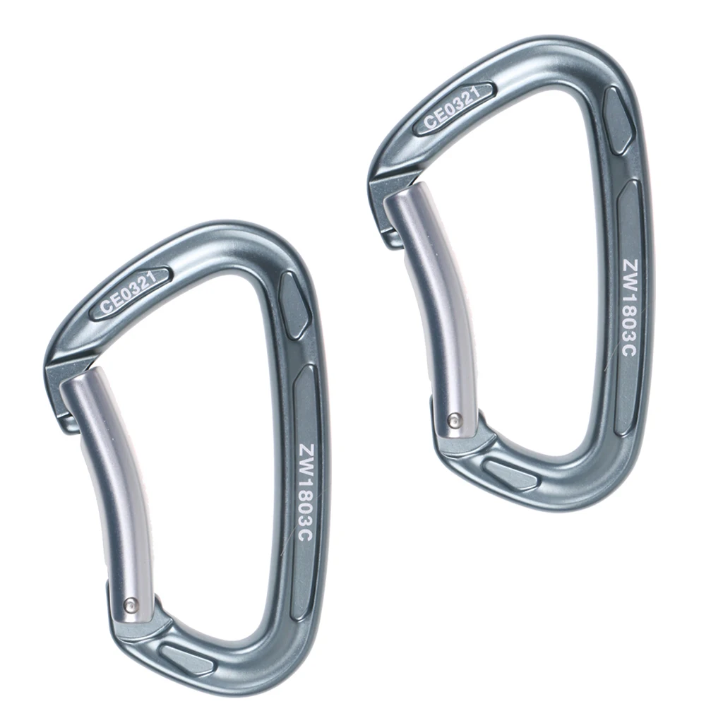 

2 Pieces 24KN Outdoor Mountaineering Climbing Carabiner Rappelling