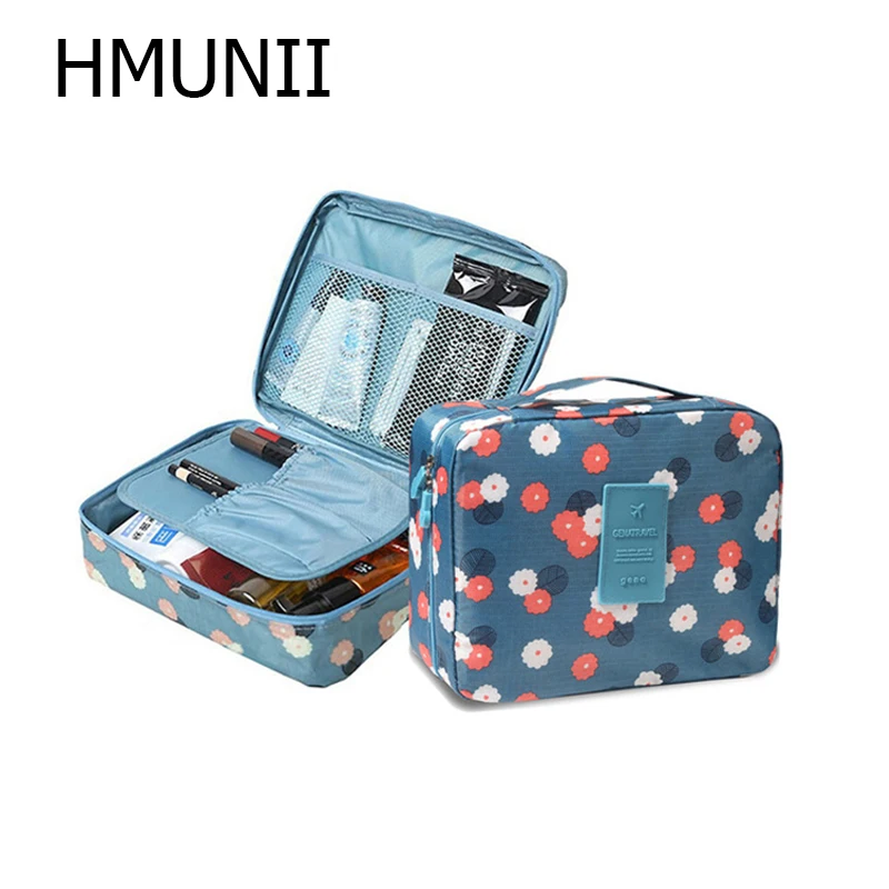 HMUNII косметичка на молнии для мужчин и женщин, нейлоновая косметичка, косметичка, красивый чехол, органайзер для макияжа, сумка для туалетных принадлежностей, наборы для хранения, сумка для мытья в дороге