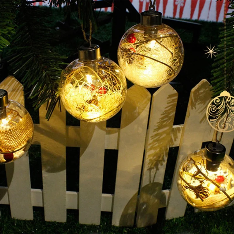 Transparent Christmas Ball LED Lights Tree Ornament Plastic Bauble Xmas Gifts Decoration 8cm | Дом и сад
