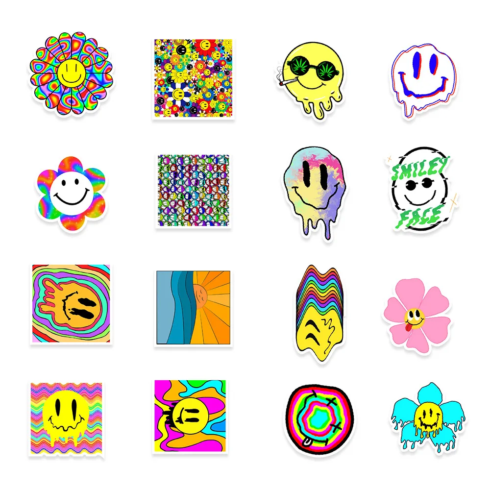 103050pcs cartoon smiley stickers diy skateboard guitar laptop graffiti motorcycle skateboard waterproof decal sticker kid toy free global shipping