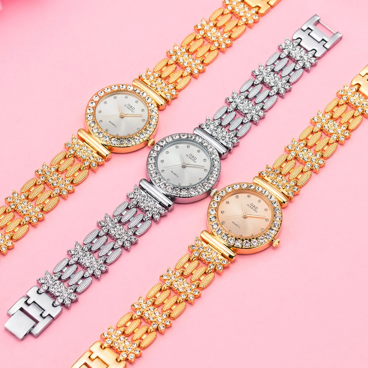 G &amp D брендовые роскошные женские часы-браслет со стразами наручные часы золотые
