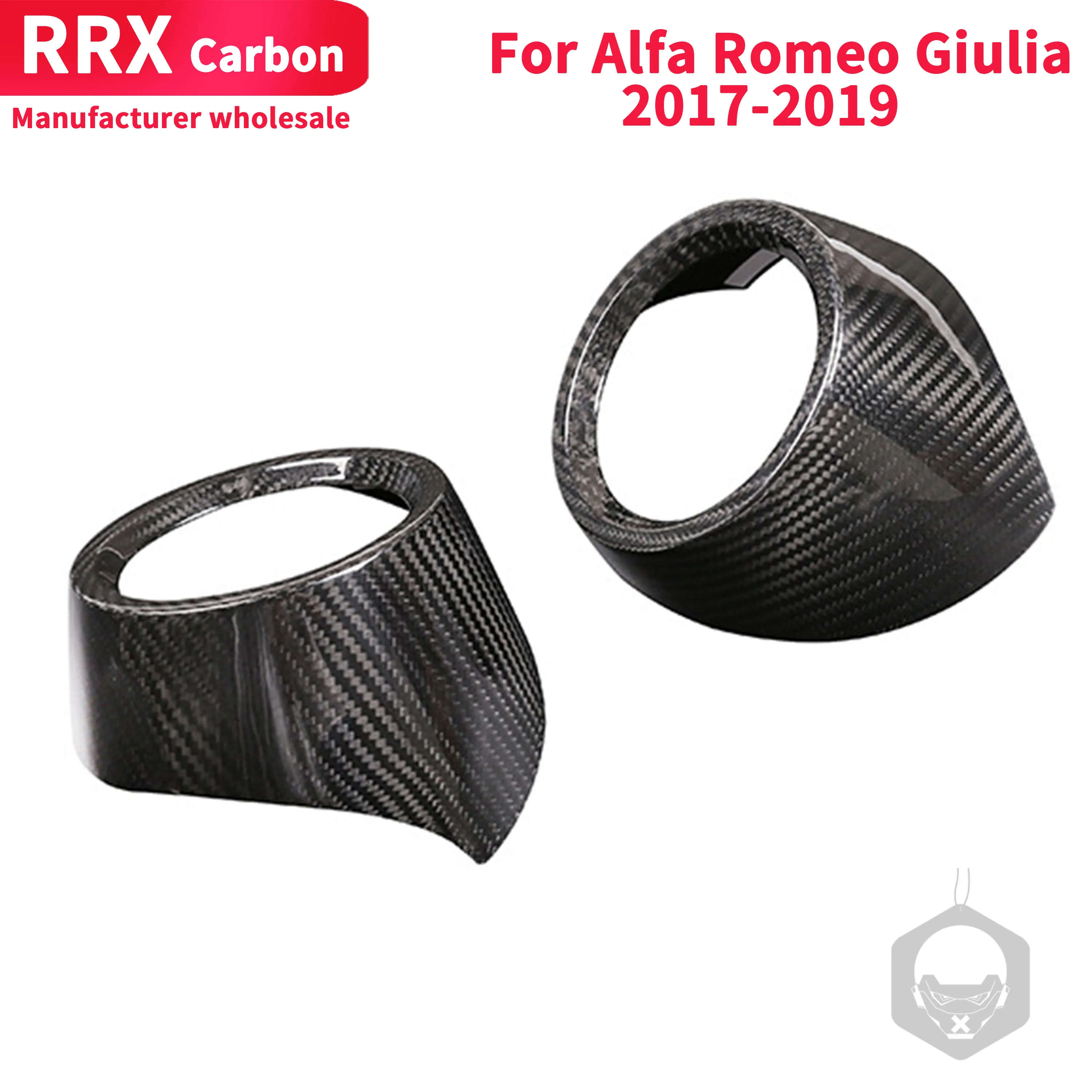 

For Alfa Romeo Giulia 2017-2019 Front Side Air Outlet Cover Real Carbon Fiber Car Styling Decorate Accessory Black