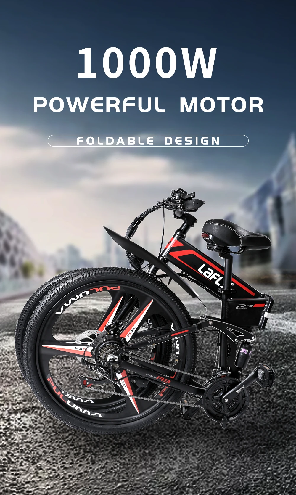Duty free X-3 electric bicycle folding 48V lithium assisted mountain bike cross-country variable speed 26-inch walking | Спорт и