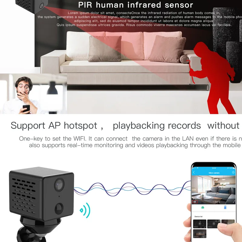 Мини-камера видеонаблюдения Vstarcam 1080P с поддержкой Wi-Fi | Безопасность и защита