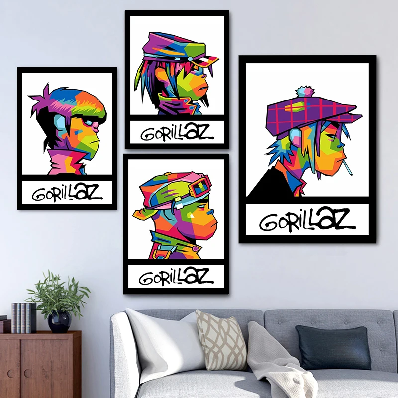 Плакат Gorillaz искусство раньше демон 2-D певец живопись настенное украшение бара